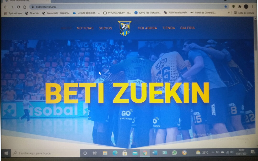 Presentación de la página WEB DE LA PEÑA BIDASOTARRAK Y TROFEO BAR MARI-PEÑA BIDASOTARRAK.